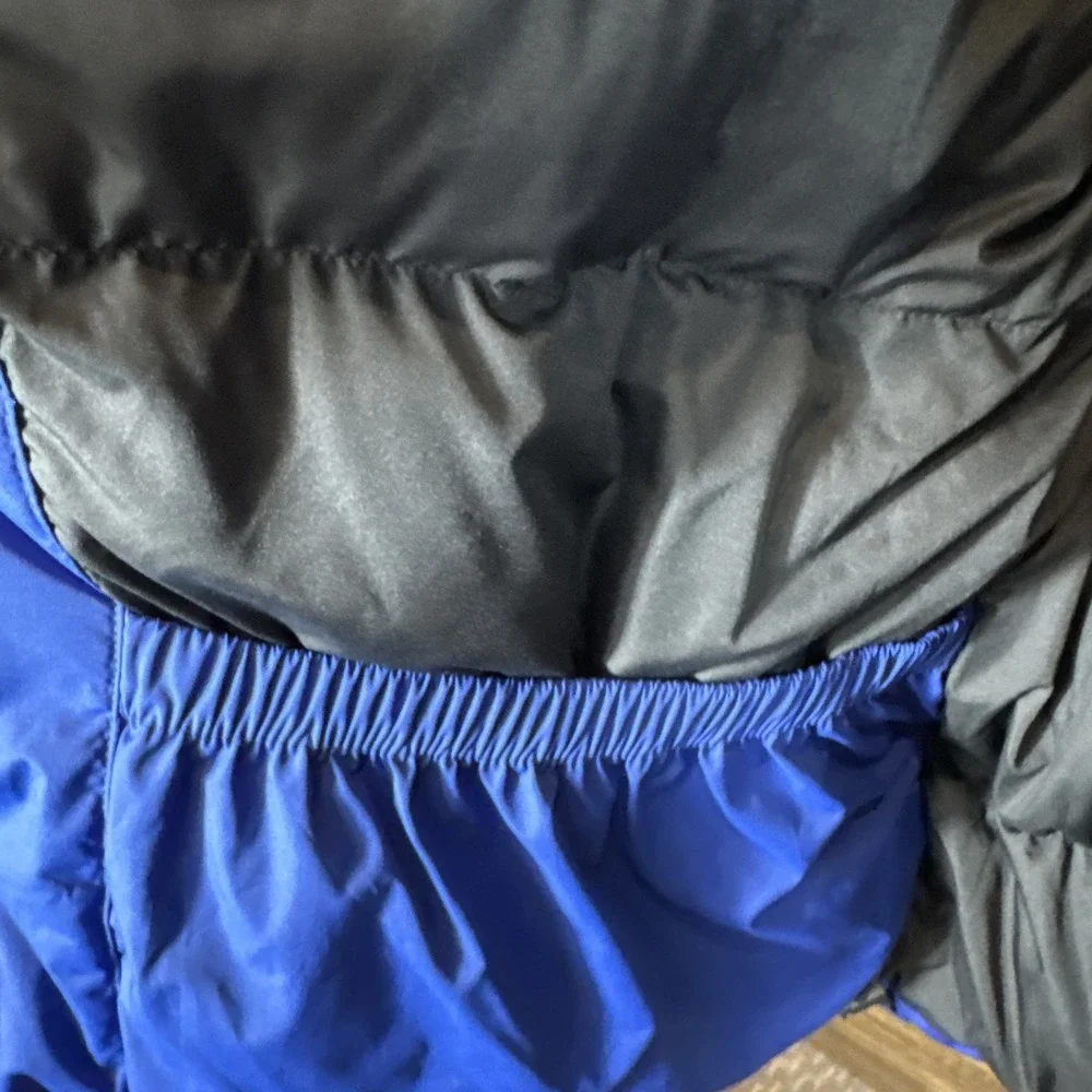 Banana Republic Blue Performance DOWN Puffer Coat L Backpack Strap